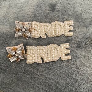 BRIDE earrings with white beading